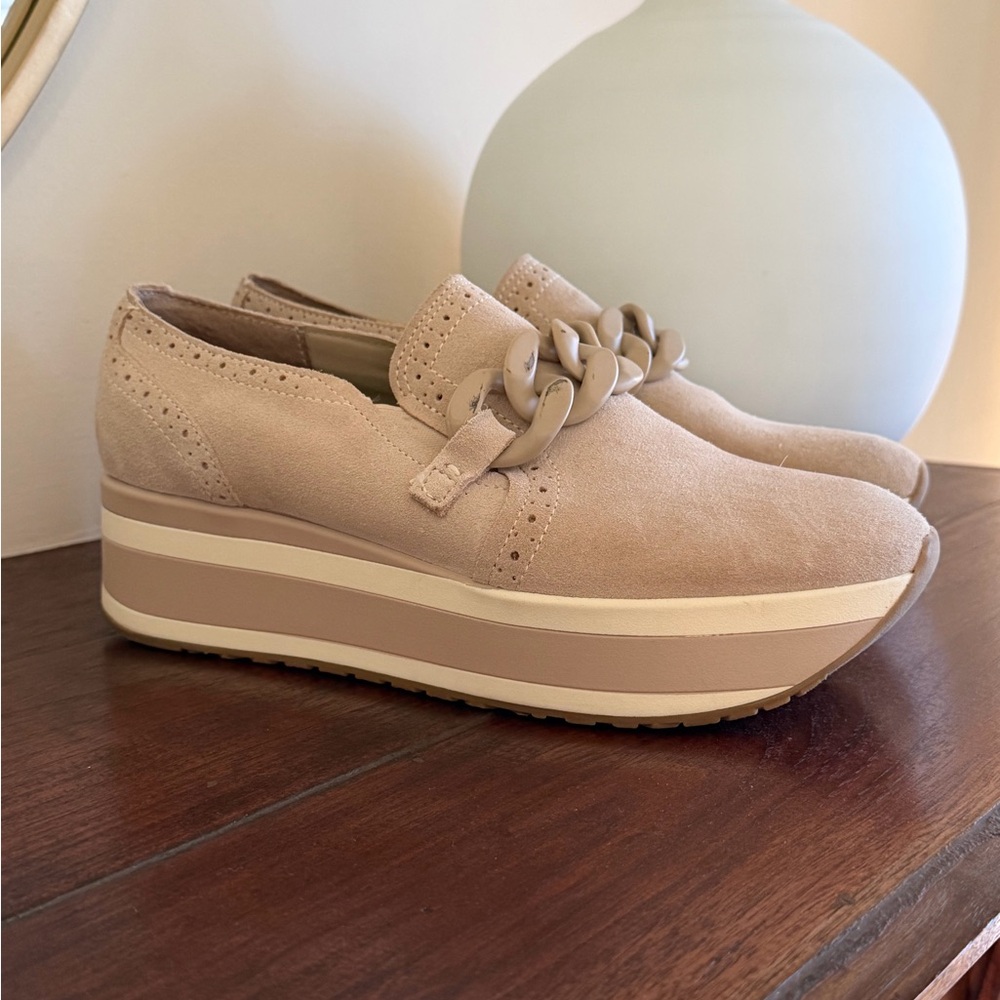 Platform Chain Slip-On Loafer - Beige